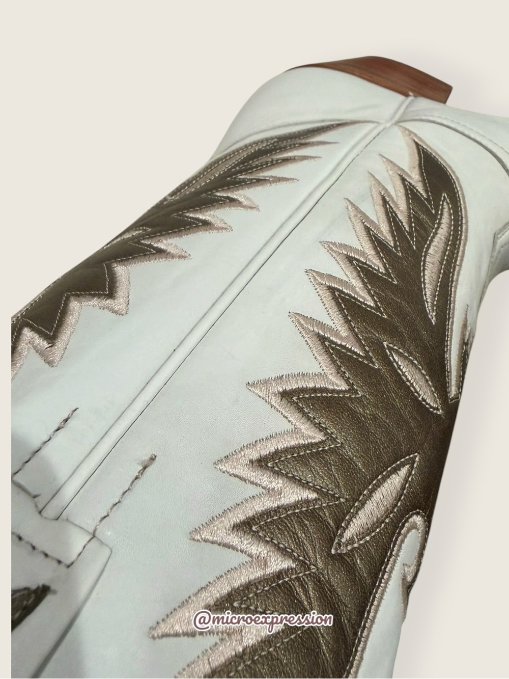 RARE Frye Billy Phoenix/Eagle Bird Indie Pull On Aztec White Leather Cowboy Boot - Picture 9 of 11
